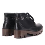 Coturno Feminino Couro Tratorado Spike Preto