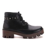 Coturno Feminino Couro Tratorado Spike Preto