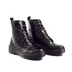 Coturno Feminino Couro Jade Cano Médio Preto