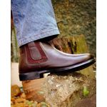 Bota Chelsea Masculina Logan - Couro Legítimo Café