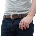 Cinto Masculino em Couro Reta Oposta Cafe