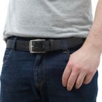 Cinto Masculino em Couro Reta Oposta Preto