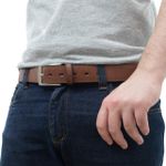 Cinto Masculino em Couro Reta Oposta Havana