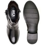 Bota Feminina Cano Baixo Couro Buckle Preta