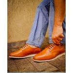 Sapato Casual Bergamo Couro Legítimo Caramelo + Brinde Exclusivo: Cinto
