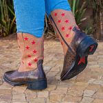 Bota Texana Feminina Estrela Café