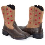 Bota Texana Feminina Estrela Café