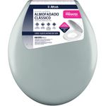Assento Sanitário Universal Oval Almofado Atlas Primafer em Plástico - Cinza