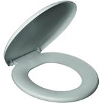 Assento Sanitário Universal Oval Almofado Atlas Primafer em Plástico - Cinza