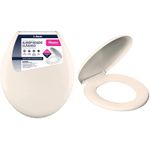 Assento Sanitário Universal Oval Almofado Atlas Primafer em Plástico - Bege
