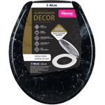 Assento Sanitário Oval Universal Almofadado com Efeito em Mármore Atlas Preto