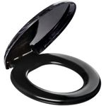 Assento Sanitário Oval Universal Almofadado com Efeito em Mármore Atlas Preto