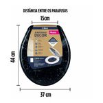 Assento Sanitário Oval Universal Almofadado com Efeito em Mármore Atlas Preto