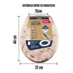 Assento Sanitário Oval Universal Almofadado com Efeito em Mármore Atlas Bege