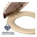 Assento Sanitário Oval Universal Almofadado com Efeito em Mármore Atlas Bege