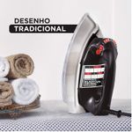 Ferro de Passar Roupas a Seco Black+Decker VFA 127V 1200W - Preto