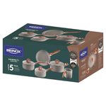 Conjunto Jogo de Panelas Antiaderente Brinox Ceramic Life Smart Plus - Gris