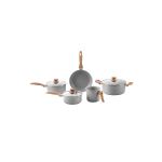 Jogo Conjunto de Panelas Brinox Antiaderente Ceramic Life 5 Peças Easy Gris