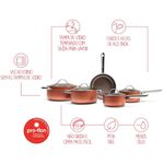 Conjunto Jogo de Panelas Antiaderente com 5 Peças Brinox Curry Marrom