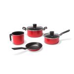Conjunto Jogo de Panelas 4 Peças Antiaderente Garlic Vermelho Brinox