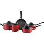 Conjunto Jogo de Panelas Antiaderente com 5 Peças Brinox Garlic Vermelho