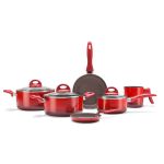 Conjunto de Panelas 6 Peças Brinox Ceramic Life Smart Plus Vermelho