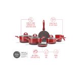 Conjunto de Panelas 6 Peças Brinox Ceramic Life Smart Plus Vermelho