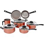 Conjunto Jogo de Panelas Antiaderente com 7 Peças Brinox Clove Marrom