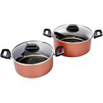 Conjunto Jogo de Panelas Antiaderente com 7 Peças Brinox Clove Marrom