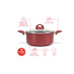 Conjunto Jogo de Panelas com Tampa de Vidro 7 Peças Malagueta Brinox - Cereja