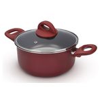 Conjunto Jogo de Panelas com Tampa de Vidro 7 Peças Malagueta Brinox - Cereja