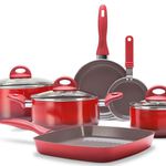 Conjunto de Panelas 8 Peças Brinox Ceramic Life Smart Plus Vermelha
