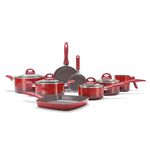 Conjunto de Panelas 8 Peças Brinox Ceramic Life Smart Plus Vermelha