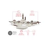 Conjunto Jogo de Panelas com 8 Peças Ceramic Life Smart Plus Vanilla Brinox