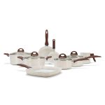 Conjunto Jogo de Panelas com 8 Peças Ceramic Life Smart Plus Vanilla Brinox