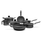 Jogo de Panelas Antiaderentes Ebony com 7 Peças e Tampa de Vidro - Preto Brinox