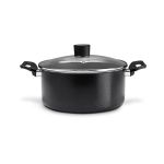 Jogo de Panelas Antiaderentes Ebony com 7 Peças e Tampa de Vidro - Preto Brinox