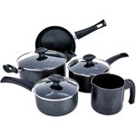 Conjunto Jogo de Panelas Antiaderente 5 Peças Masala Preto Brinox