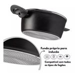Jogo de Panelas 5 Peças Antiaderente Orion para Fogão de Indução Brinox - Preto