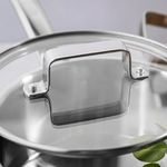 Jogo de Panelas 5 peças em Aço Inox com Tampa de Vidro Brinox Palazzo Funciona em Fogão de Indução
