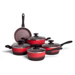 Conjunto Jogo de Panelas 5 Peças Com Fundo De Indução Prime Brinox Vermelho