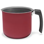 Jogo Conjunto De Panelas Brinox Ruby Vermelho 5 Peças Antiaderente com Tampa de Vidro