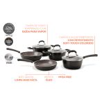 Jogo de Panelas Antiaderente com Indução Ceramic Select 5 Peças Carbono Brinox