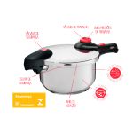 Panela De Pressao Inox Supra 4,5L Brinox 22x19,5 cm Com Fundo Triplo