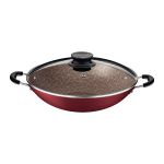Wok Tramontina Paris em Alumínio com Revestimento Antiaderente e com Tampa de Vidro 4,4 L - Vermelho 