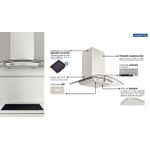 Coifa de Parede Tramontina New Vetro em Aço Inox e Vidro Temperado 90 cm 220v