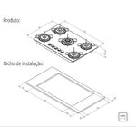 Cooktop a Gás Tramontina em Vidro Temperado Preto com Acendimento Superautomático 5 Queimadores