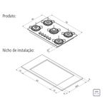 Cooktop a Gás Tramontina em Vidro Temperado com Acendimento Superautomático 5 Queimadores