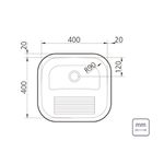 Tanque de Encaixe Tramontina Hera 23 L em Aço Inox Acetinado 40x40 cm