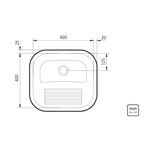 Tanque de Encaixe Tramontina Hera 23 L em Aço Inox Polido 40x40 cm